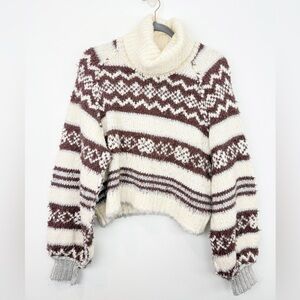 Free People Check Me Out Sweater Winter Fog Turtleneck Size Medium